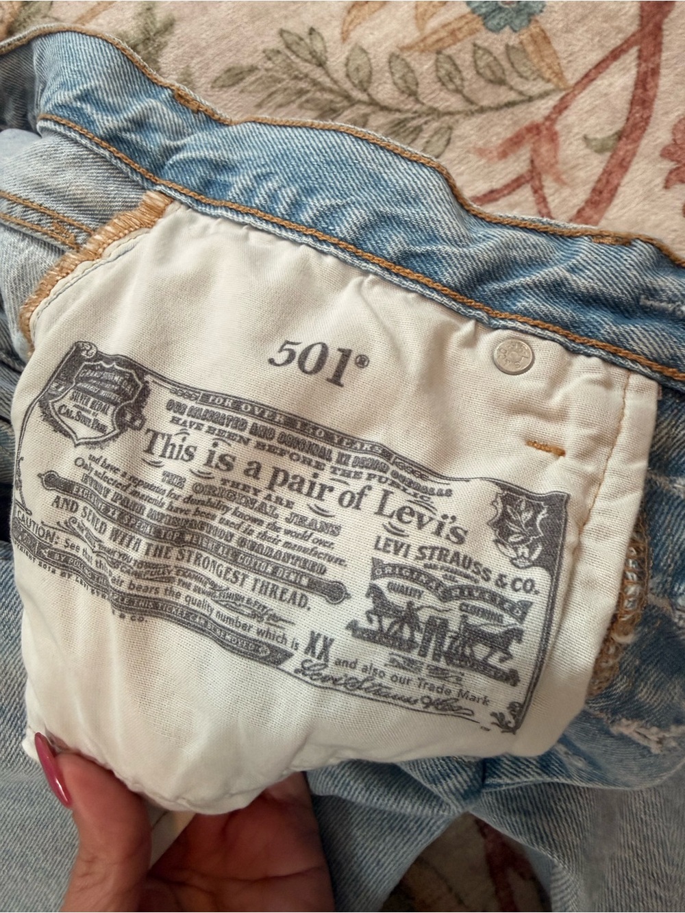 Levi's Light Blue Straight-Leg Distressed Jeans - Picture 4 of 8
